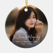 カスタム写真パーソナライズされた追悼式 セラミックオーナメント (正面)