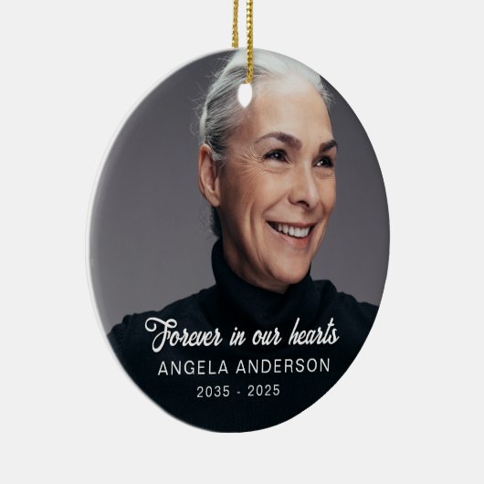カスタム写真パーソナライズされた追悼式 セラミックオーナメント (右)