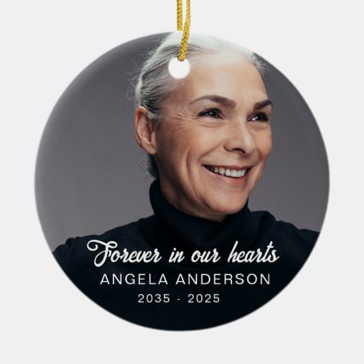 カスタム写真パーソナライズされた追悼式 セラミックオーナメント (正面)