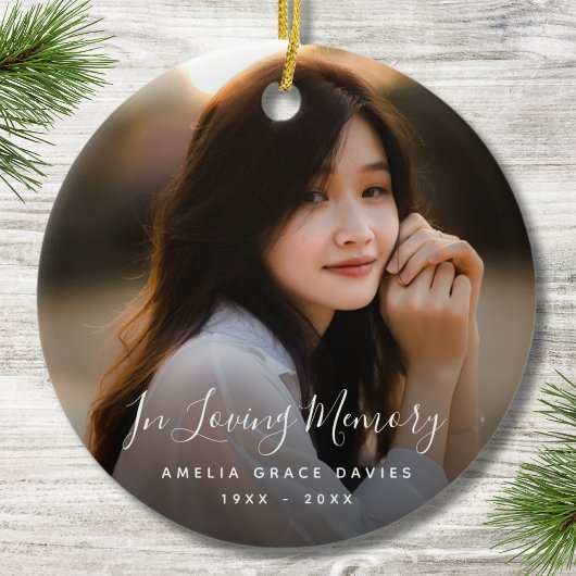 カスタム写真パーソナライズされた追悼式 セラミックオーナメント