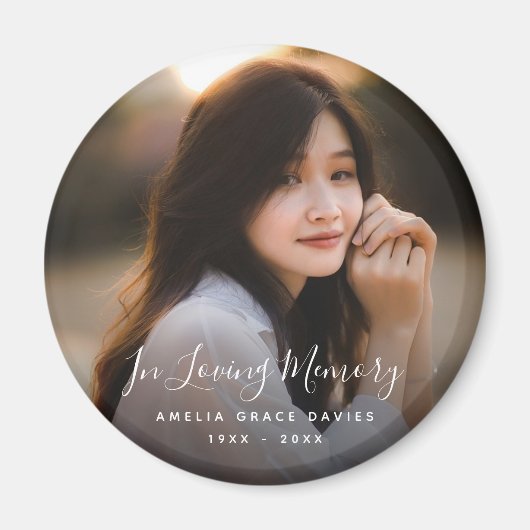 カスタム写真パーソナライズされた追悼式 マグネット (正面)