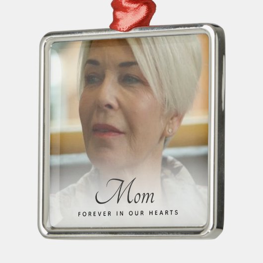 カスタム写真パーソナライズされた追悼式 メタルオーナメント (左)