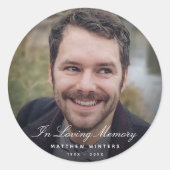 カスタム写真パーソナライズされた追悼式 ラウンドシール (正面)