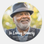 カスタム写真パーソナライズされた追悼式 ラウンドシール (正面)