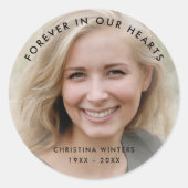 カスタム写真パーソナライズされた追悼式 ラウンドシール (正面)