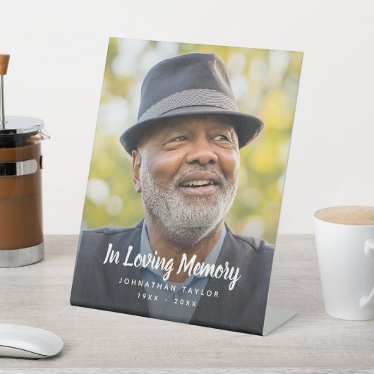 カスタム写真パーソナライズされた追悼式 台座サイン (インサイチュ)