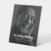 カスタム写真パーソナライズされた追悼式 台座サイン (正面)