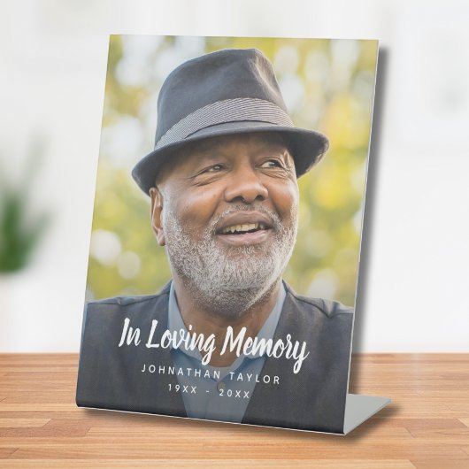 カスタム写真パーソナライズされた追悼式 台座サイン