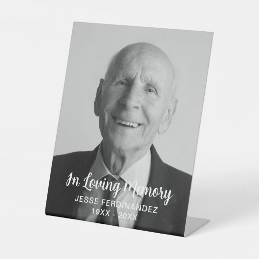 カスタム写真パーソナライズされた追悼式 台座サイン (正面)