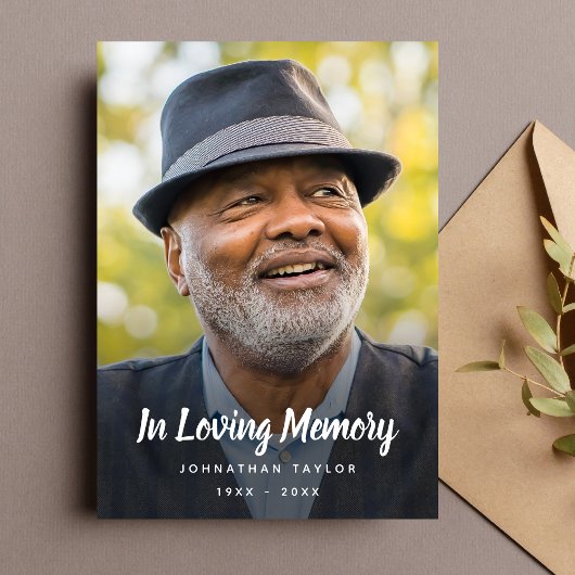 カスタム写真パーソナライズされた追悼式 招待状