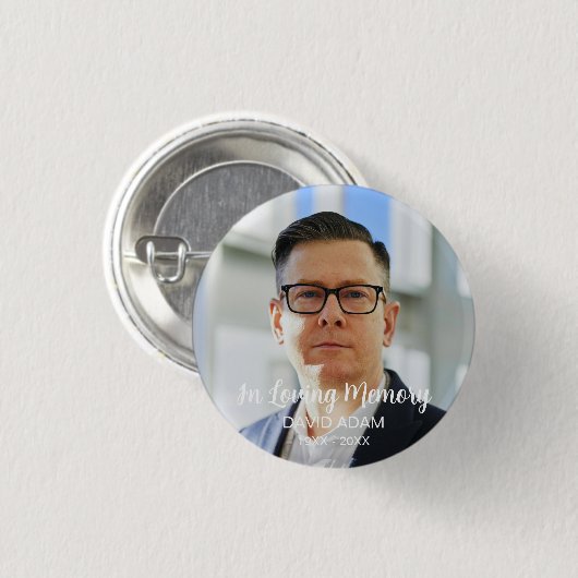 カスタム写真パーソナライズされた追悼式 缶バッジ (正面&裏面)