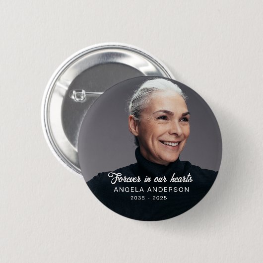 カスタム写真パーソナライズされた追悼式 缶バッジ (正面&裏面)