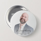 カスタム写真パーソナライズされた追悼式 缶バッジ (正面&裏面)