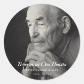 カスタム写真パーソナライズされた追悼死 ラウンドシール (正面)