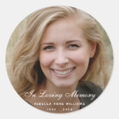 カスタム写真パーソナライズされた追悼死 ラウンドシール (正面)