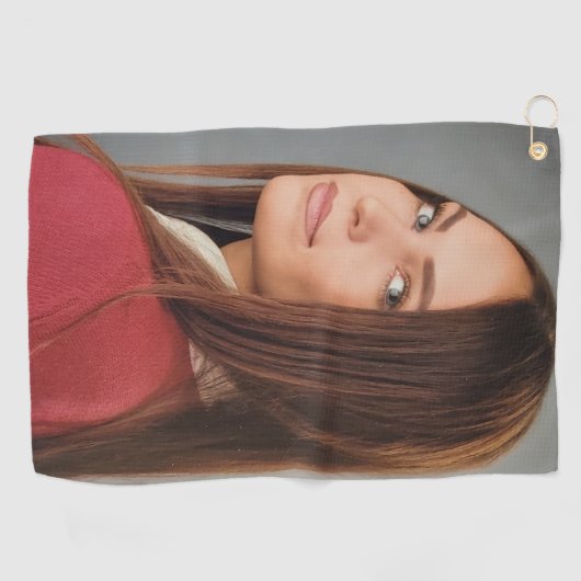 カスタム写真パーソナライズされた ゴルフタオル (横)