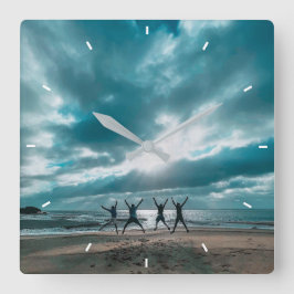 カスタム写真パーソナライズされた スクエア壁時計