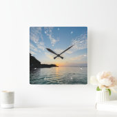 カスタム写真パーソナライズされた スクエア壁時計 (ホーム)