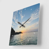 カスタム写真パーソナライズされた スクエア壁時計 (傾斜)