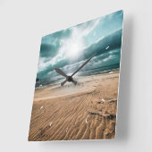 カスタム写真パーソナライズされた スクエア壁時計 (傾斜)