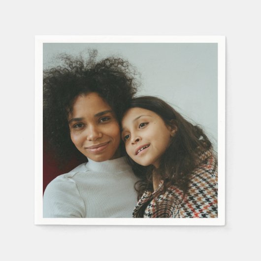 カスタム写真パーソナライズされた スタンダードカクテルナプキン (正面)