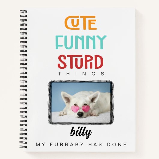 カスタム写真パーソナライズされた,モダン,おもしろい，ペット ノートブック (正面)
