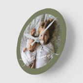 カスタム写真パーソナライズされた ラウンド壁時計 (傾斜)