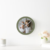 カスタム写真パーソナライズされた ラウンド壁時計 (ホーム)