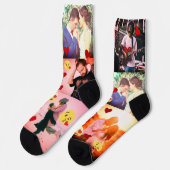 カスタム写真パーソナライズされたlove要素 ソックス (左)