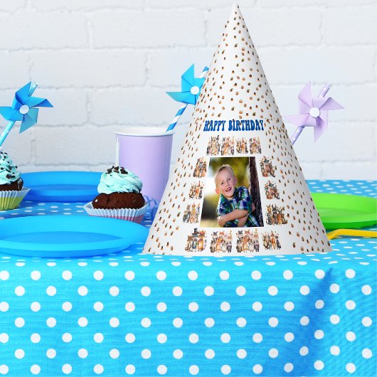 カスタム写真パーティー動物テーマ子供の誕生日 パーティーハット