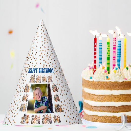 カスタム写真パーティー動物テーマ子供の誕生日 パーティーハット