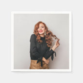 カスタム写真パーティー自撮写真写真 スタンダードカクテルナプキン (正面)