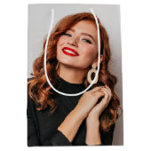 カスタム写真パーティー自撮写真写真 ミディアムペーパーバッグ (正面)