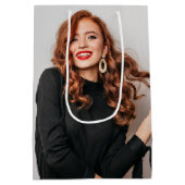 カスタム写真パーティー自撮写真写真 ミディアムペーパーバッグ (裏面)