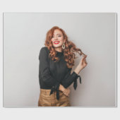 カスタム写真パーティー自撮写真写真 ラッピングペーパー (フラット)