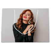 カスタム写真パーティー自撮写真写真 ラージペーパーバッグ (正面)