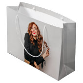 カスタム写真パーティー自撮写真写真 ラージペーパーバッグ (裏面アングル)