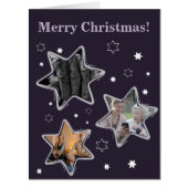 カスタム写真パープルシニアク気にリススマスカード (正面)