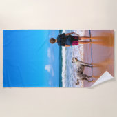 カスタム写真ビーチタオルギフトパーソナライズされた ビーチタオル (正面)