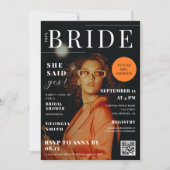 カスタム写真ファッション雑誌カバーブライダルシャワー 招待状 (正面)