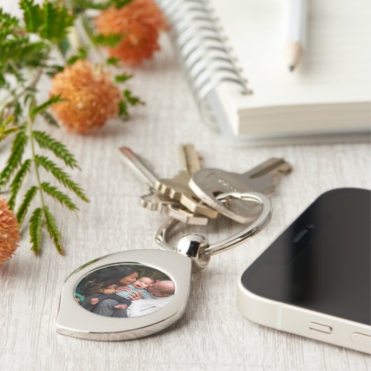 カスタム写真ファパーソナライズされたミリ キーホルダー (側面)