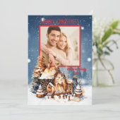 カスタム写真ファミリークリスマスカード 招待状 (スタンド正面)