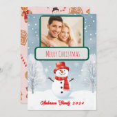 カスタム写真ファミリークリスマスカード 招待状 (正面/裏面)