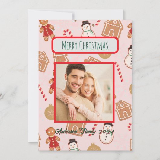 カスタム写真ファミリークリスマスカード 招待状 (正面)