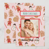 カスタム写真ファミリークリスマスカード 招待状 (正面/裏面)