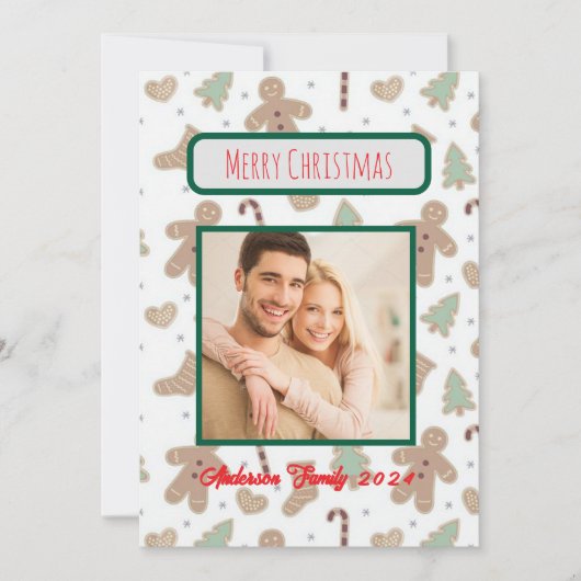 カスタム写真ファミリークリスマスカード 招待状 (正面)