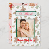 カスタム写真ファミリークリスマスカード 招待状 (正面/裏面)