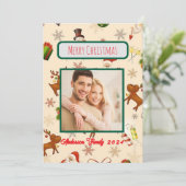 カスタム写真ファミリークリスマスカード 招待状 (スタンド正面)