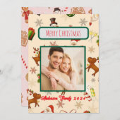 カスタム写真ファミリークリスマスカード 招待状 (正面/裏面)