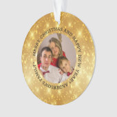 カスタム写真ファミリークリスマス オーナメント (正面)